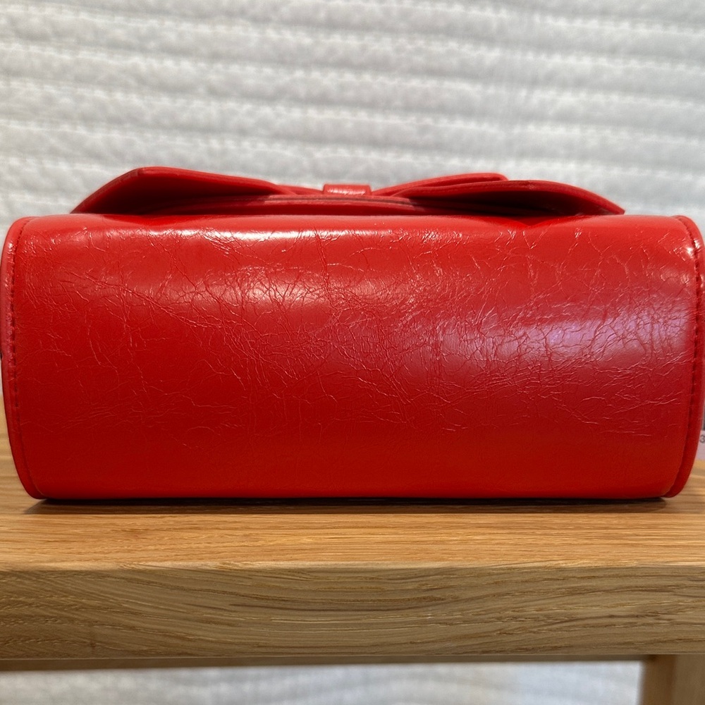 Red Bow Crossbody Mini Faux Leather Handbag NWT - Picture 9 of 10
